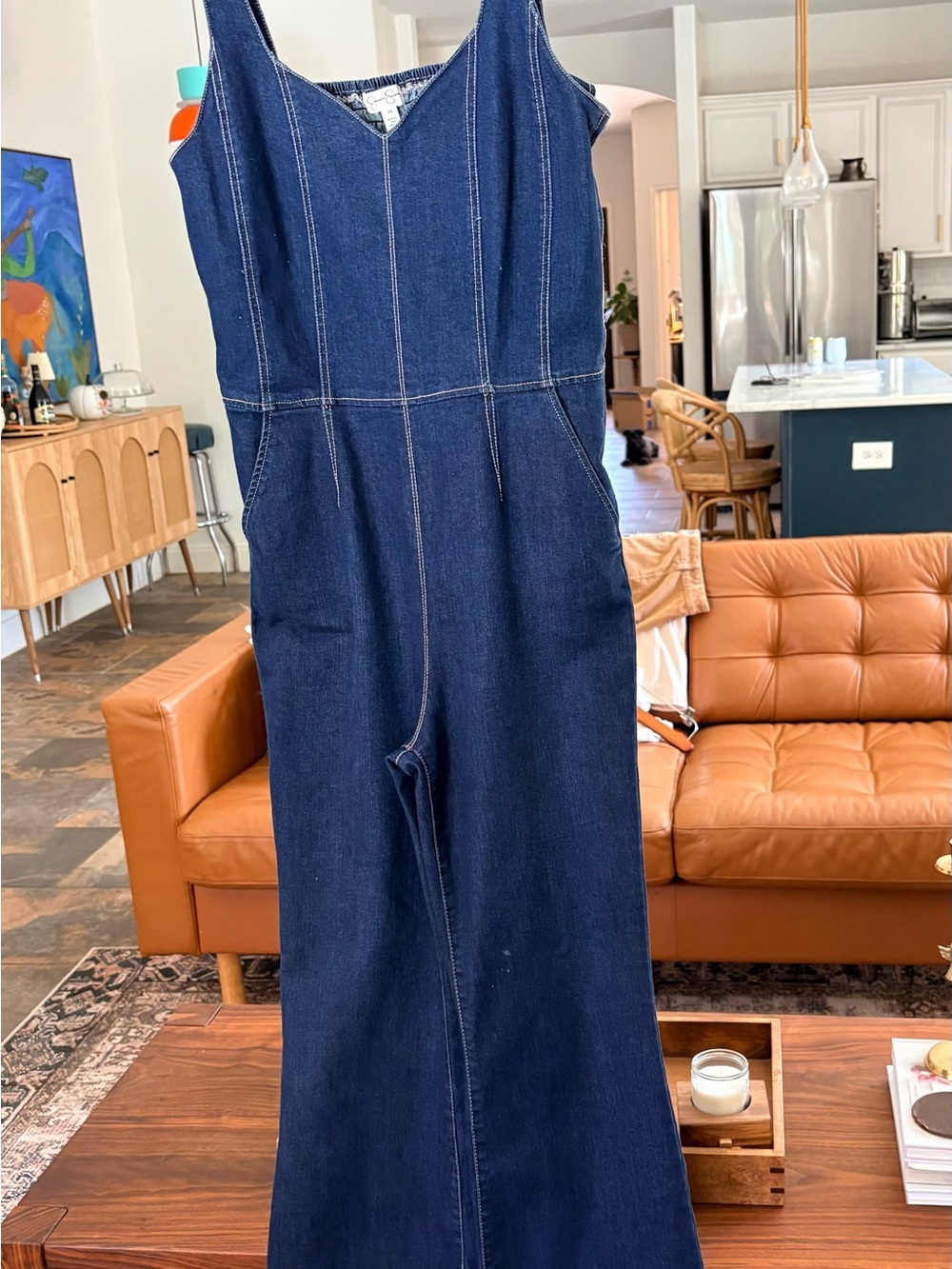 Jessica Simpson Dark Blue Denim Jumpsuit